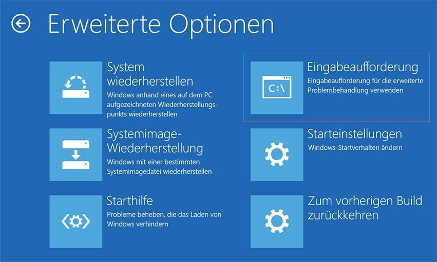 Windows-Bootmanager in Eingabeaufforderung reparieren